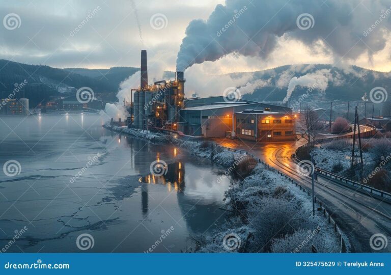 planta industrial emitiendo humo al aire
