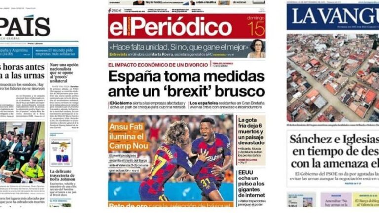 portada de un periodico con titulares