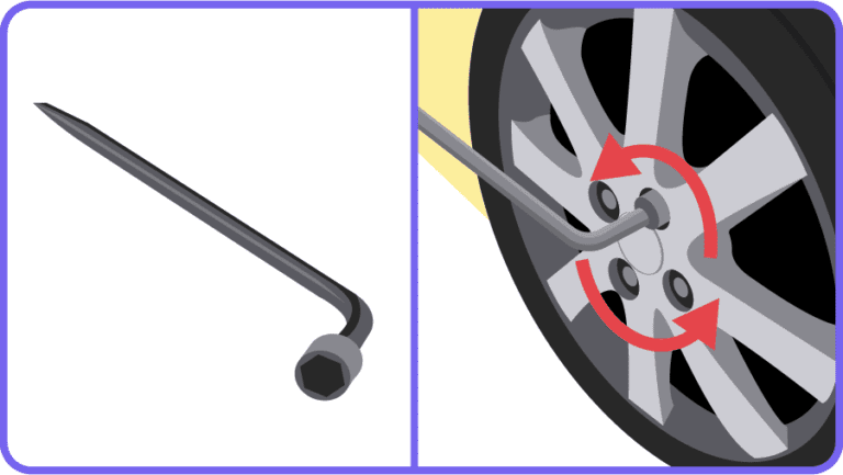 proceso de cambio de llanta con gato