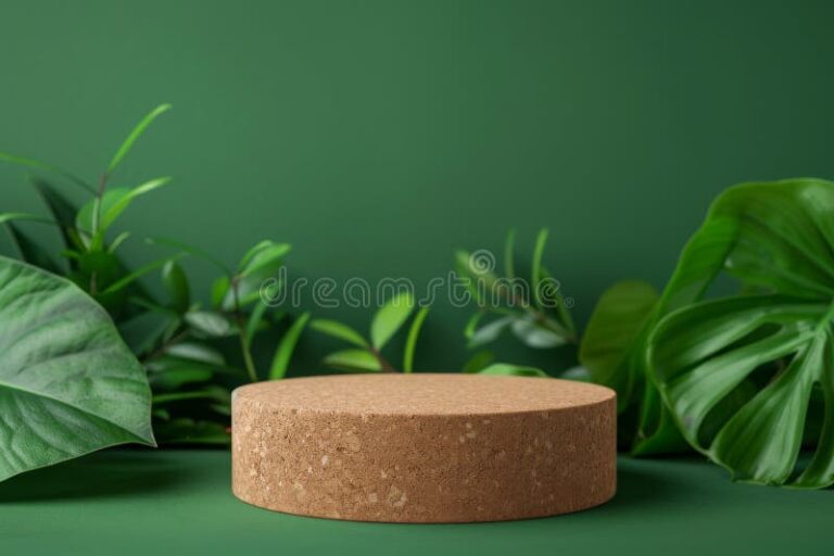productos naturales y sostenibles sobre fondo verde