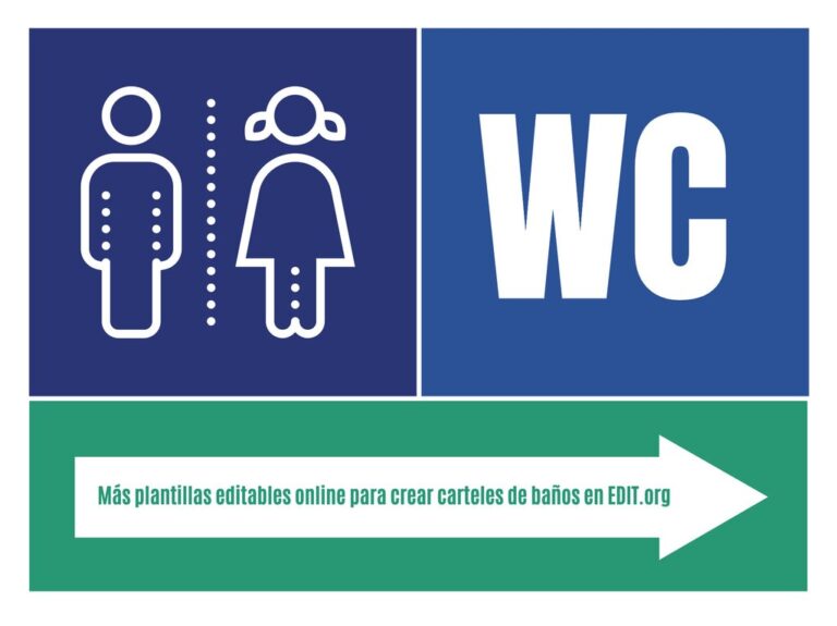 puerta de bano con letrero de bajar