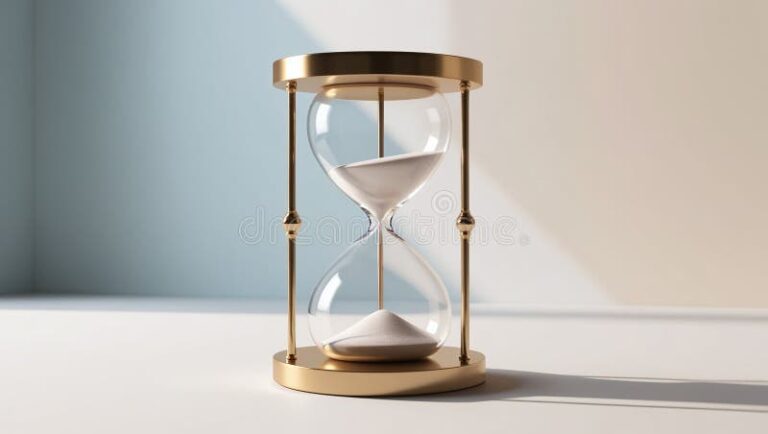 Cómo puedo copiar el símbolo de reloj para usarlo en mis textos 3 reloj de arena sobre fondo minimalista