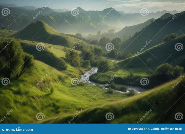 rio serpenteando entre montanas verdes