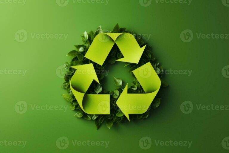 simbolismo del reciclaje con naturaleza verde