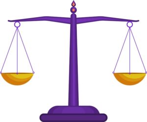 simbolos de justicia y leyes en equilibrio