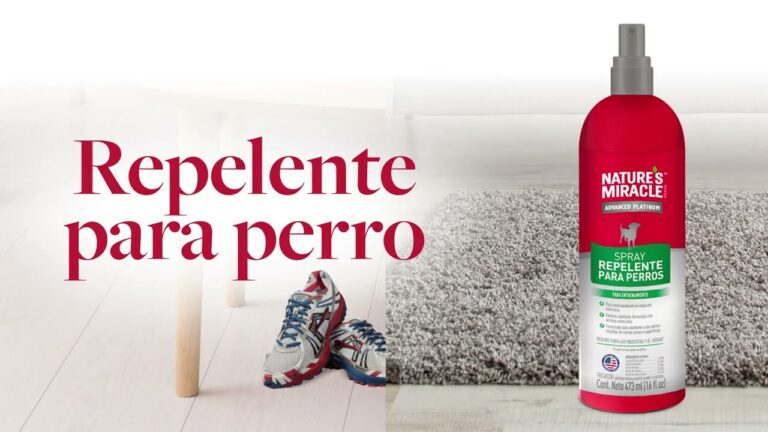spray repelente para perros en accion