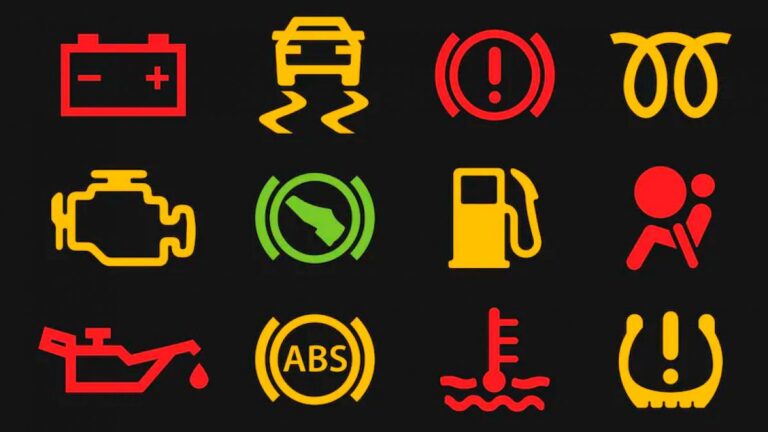 tablero de automovil con luces de advertencia
