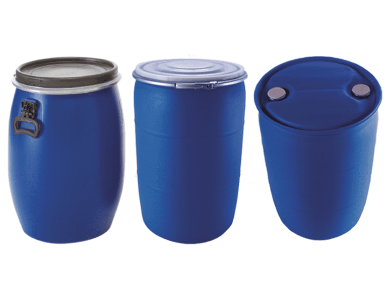 tambo azul para almacenar agua