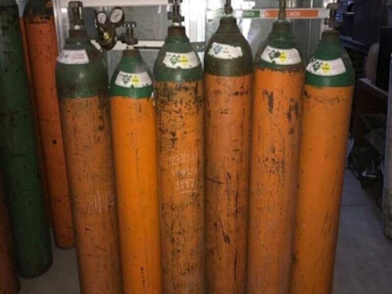 tanque de gas usado en un taller mecanico