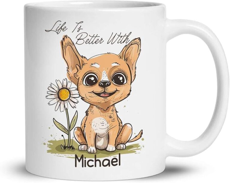 taza de te con diseno de chihuahua