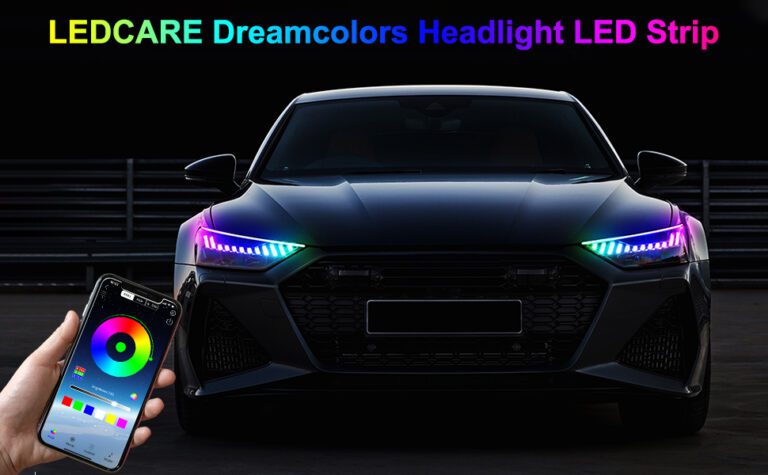 tiras led iluminando un auto personalizado