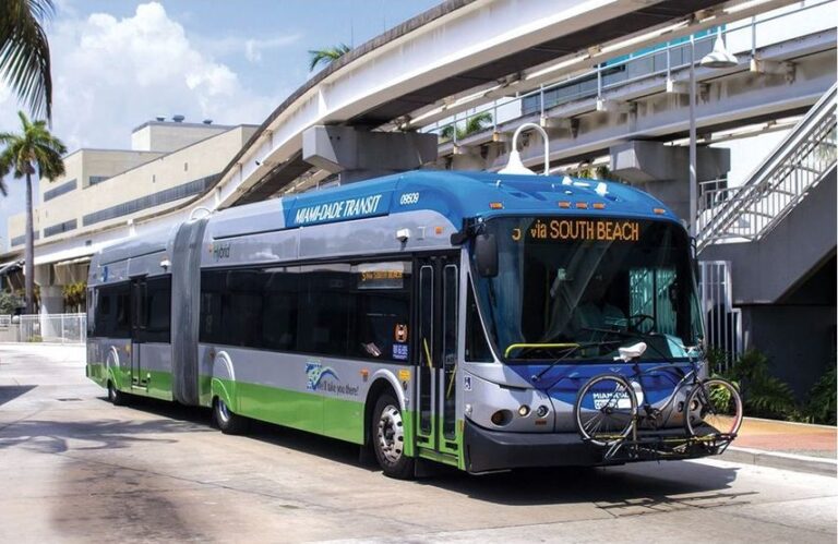transporte publico en accion en una ciudad