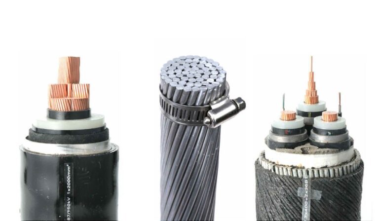 tres tipos de cables electricos en diferentes voltajes