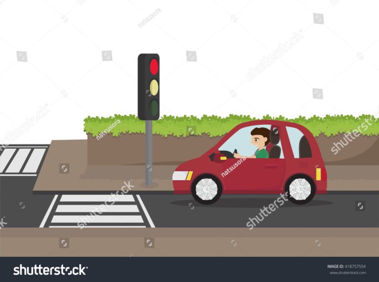 vehiculo detenido frente a semaforo rojo