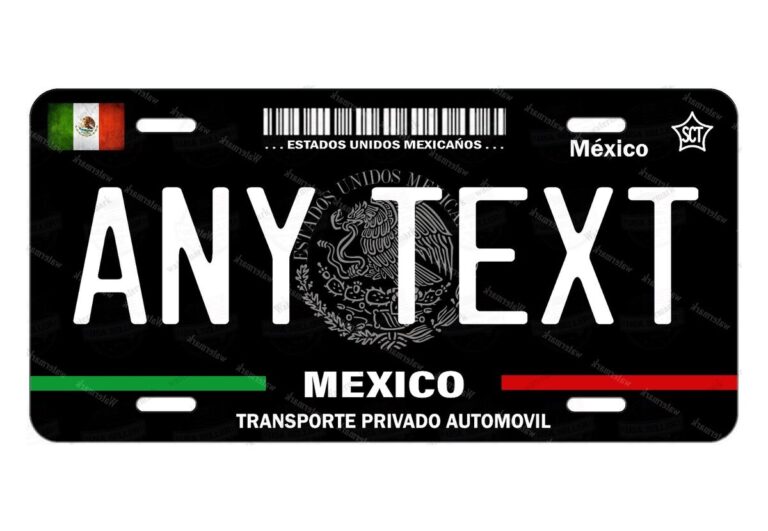 vehiculo mexicano con placas en primer plano